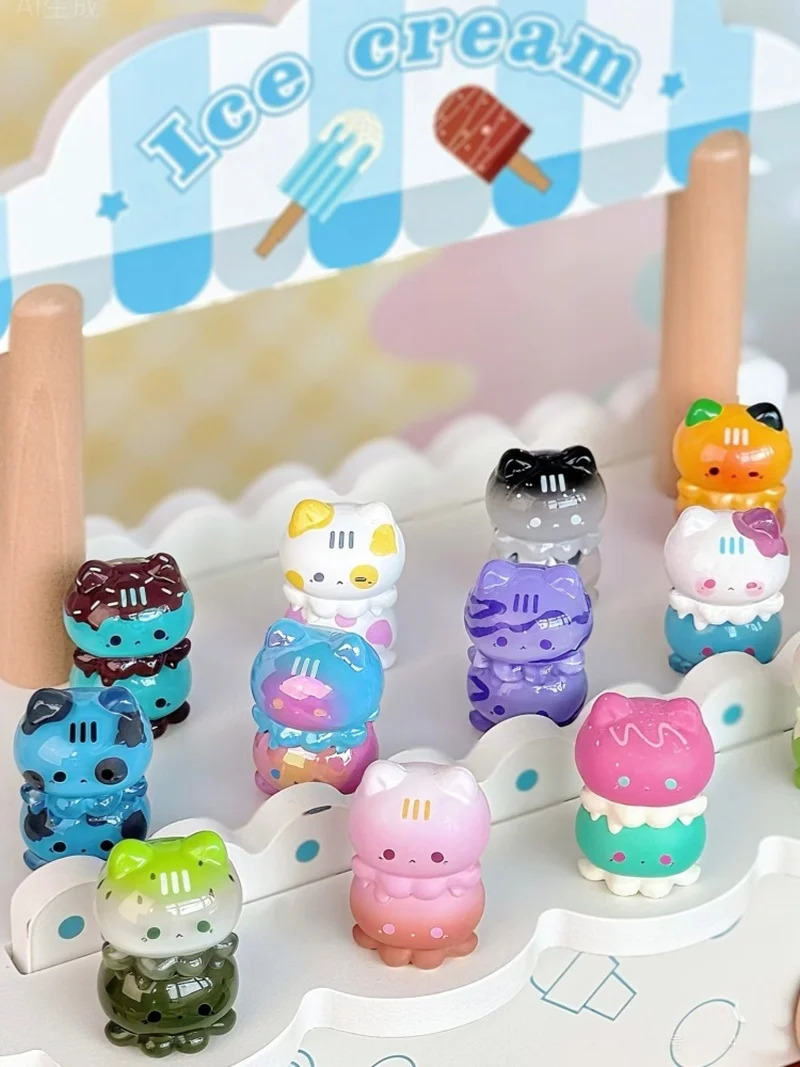 Neue Erdbeer Mousse Octopus Meow Meow Popsicle Serie Blind Box Spielzeug Niedliche Figuren Trendy Bohnen Sammeln Spielzeug Für Kinder