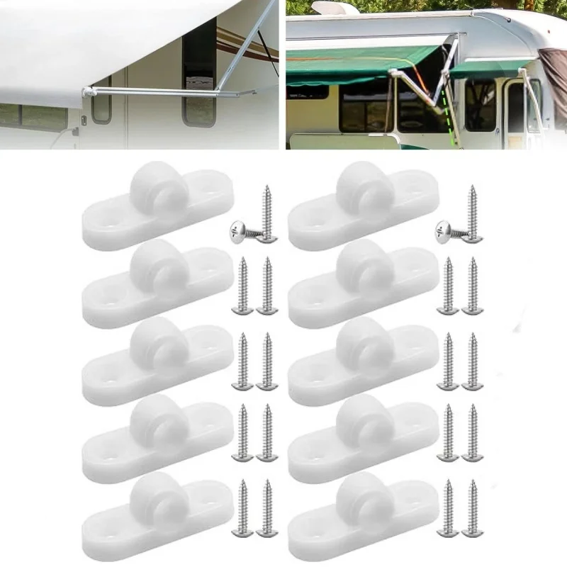 

10pcs RV Sunshade Eye Set For Horizontal Plastic Wall Eyes Tent Roof Bar Caravan Set Wear Resistant RV Accessories