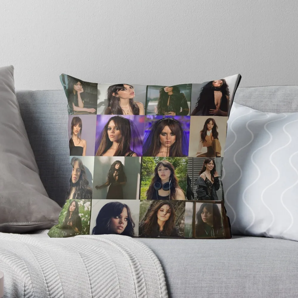 

Jenna Ortega Collage Throw Pillow Sofa Cushions Christmas Pillowcase Throw Pillow Covers