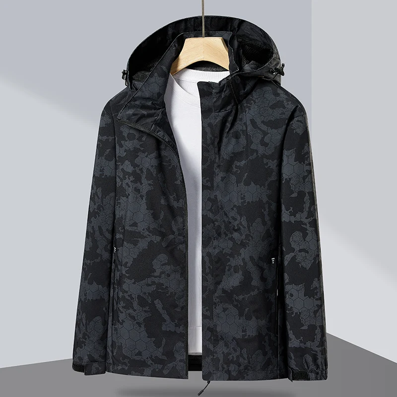 

Sports outdoor direct sales clearance hot item football grid camouflage fashion trend windproof and waterproof submachine jacket