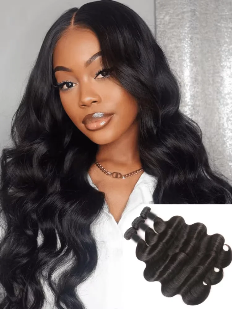 

30, 34, 36 дюймов, 16 А, объемная волна, пучок человеческих волос, натуральный черный, 3, 4, 5 пучков, Remy, необработанные, девственные, 100% необработанные человеческие волосы