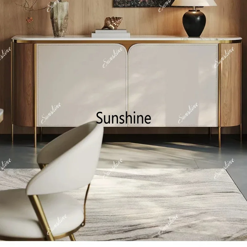Solid wood rock slab dining side cabinet Light luxury secret cabinet Premium villa lockerTJ