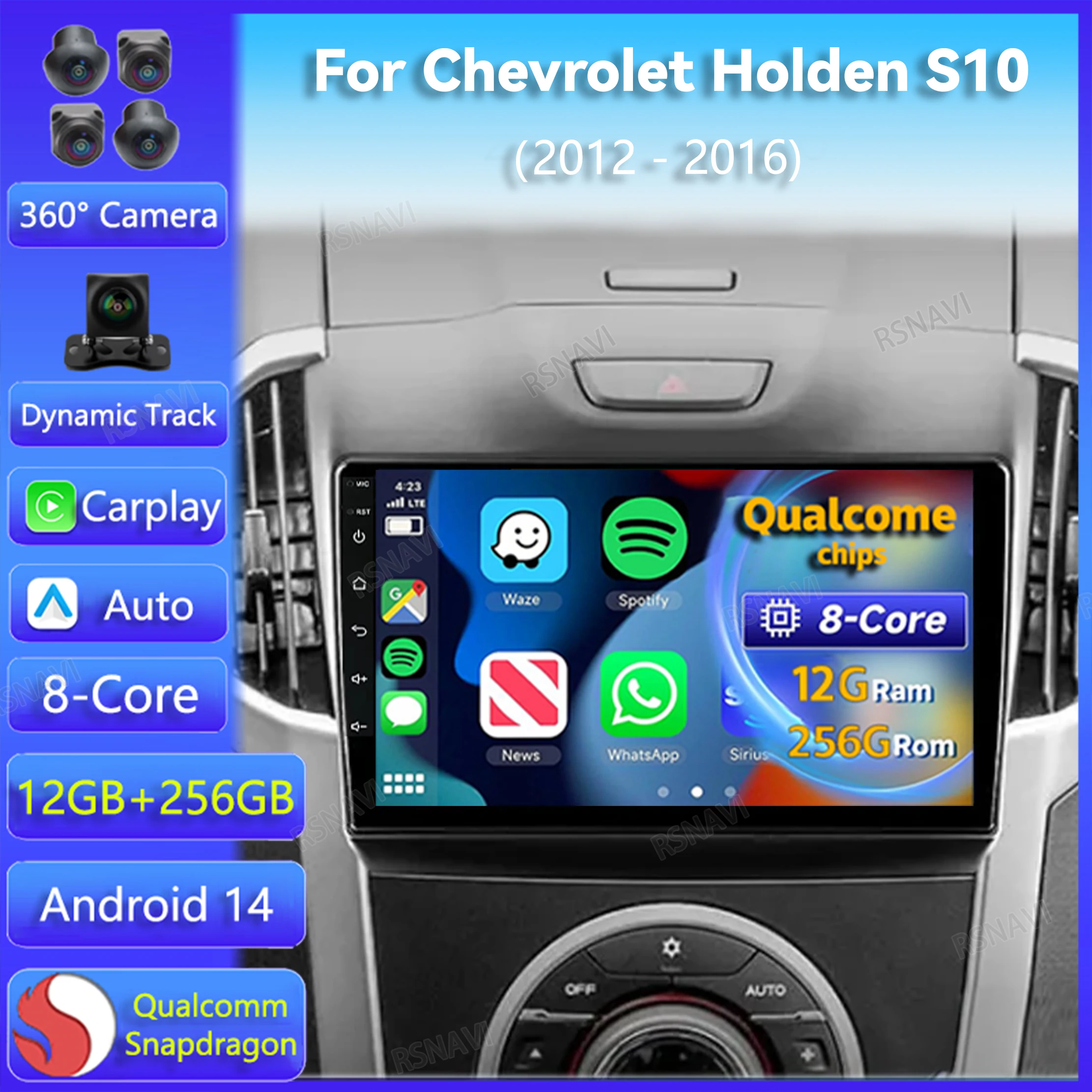 

Android 14 Carplay Car Radio For Chevrolet Holden S10 2012 - 2016 Navigation GPS Multimedia Player Stereo Auto 360 Camera BT DSP