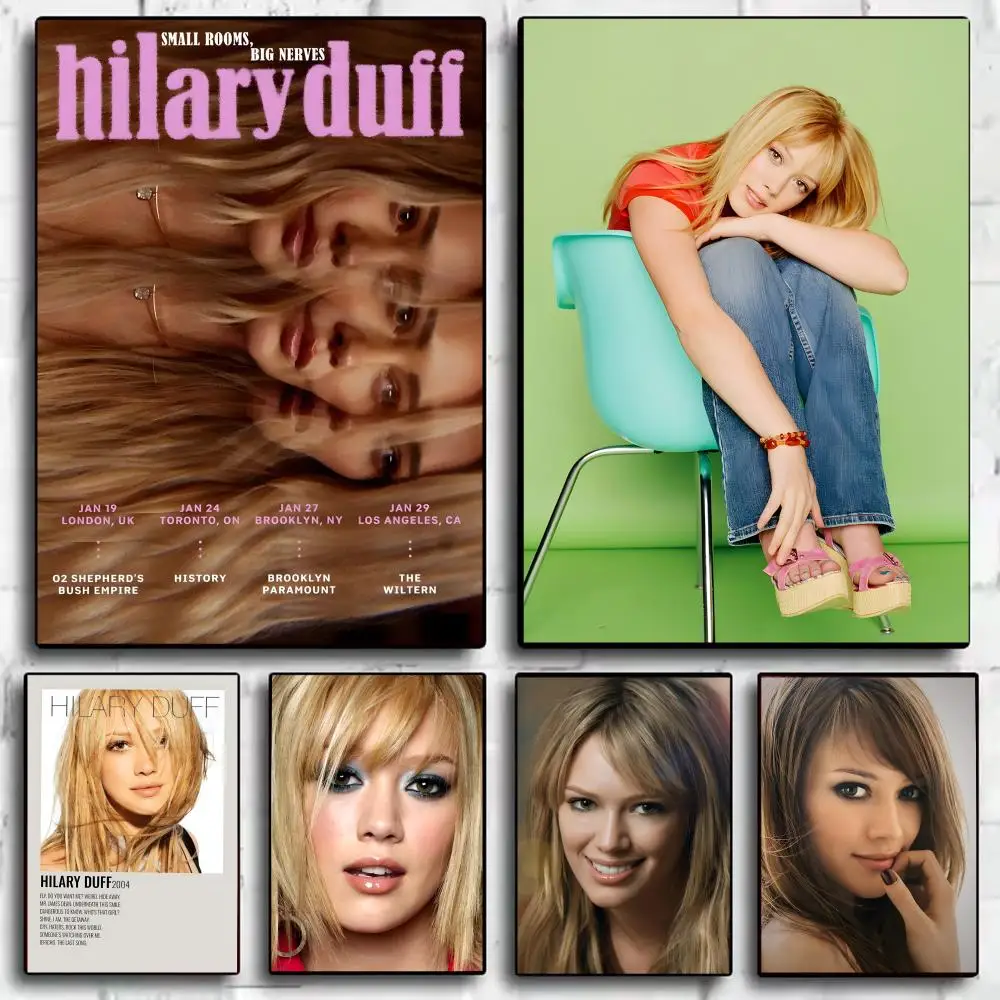 Teen Pop singer H-hilary Duff Poster Home Living Bed Room Bar Hallway Sticky Wall Art Printing Aesthetic Decor