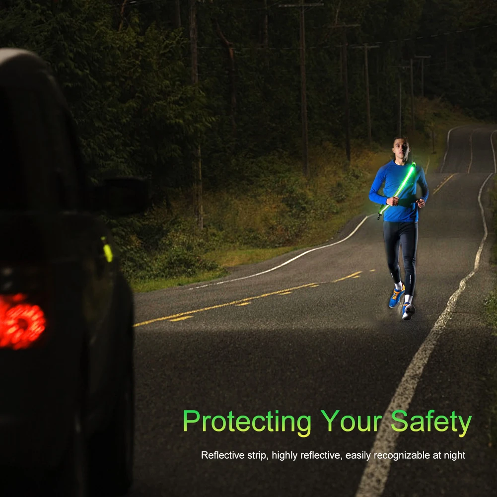 USB قابلة للشحن قابل للتعديل LED حزام عاكس الدراجات عاكس تشغيل والعتاد السلامة عاكس تشغيل والعتاد عاكس الفرقة