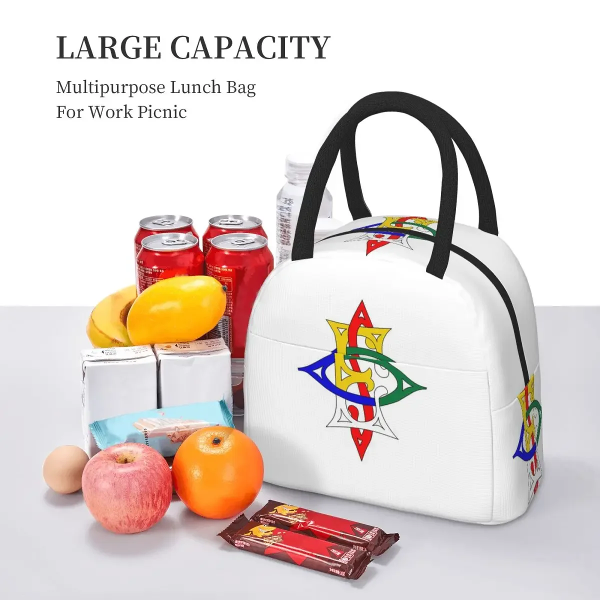 Order Of The Eastern Star Logo OES Insulated Lunch Bag for Women Office Cooler Thermal Tote Leakproof Lunch Boxes Container