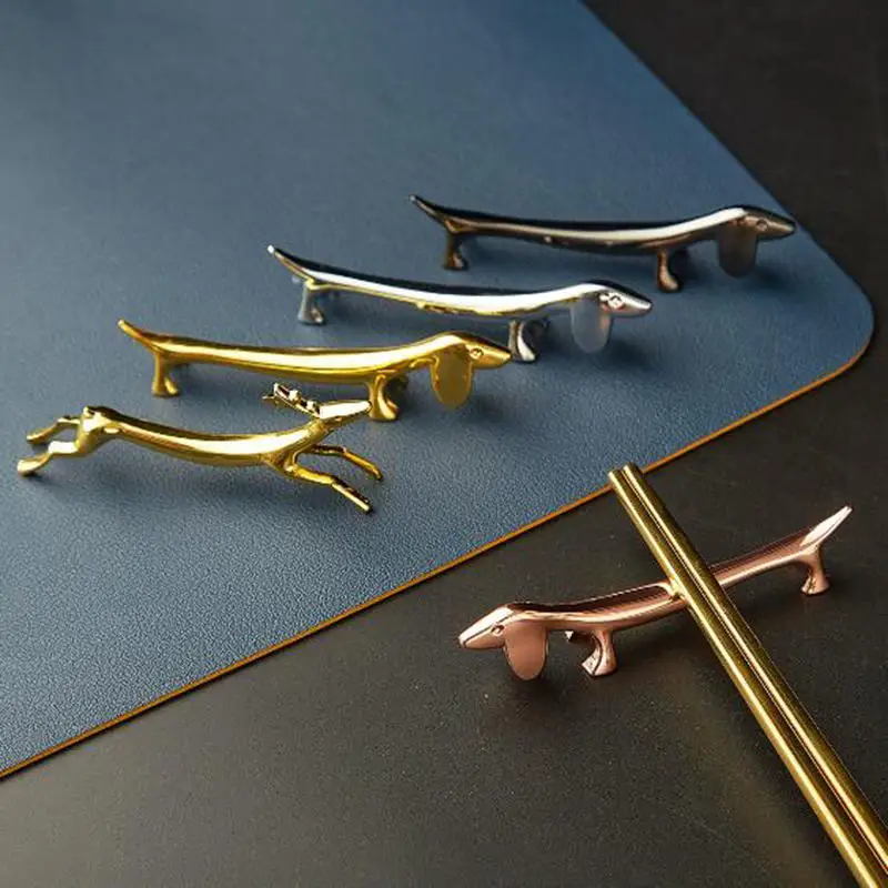 1/3/4PCS Cutlery Bracket Dog Deer Chopsticks Holder Zinc Alloy Chopsticks Rest Dinner Table Supplies Home Kitchen Accessories