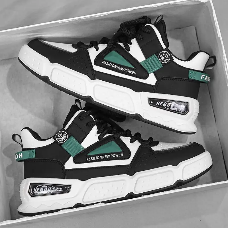 

High-Top Men's Basketball Shoes 2025 New Summer Thick Bottom Casual Board Shoes Trendy All-Match Anti-Slip Youth Fashion