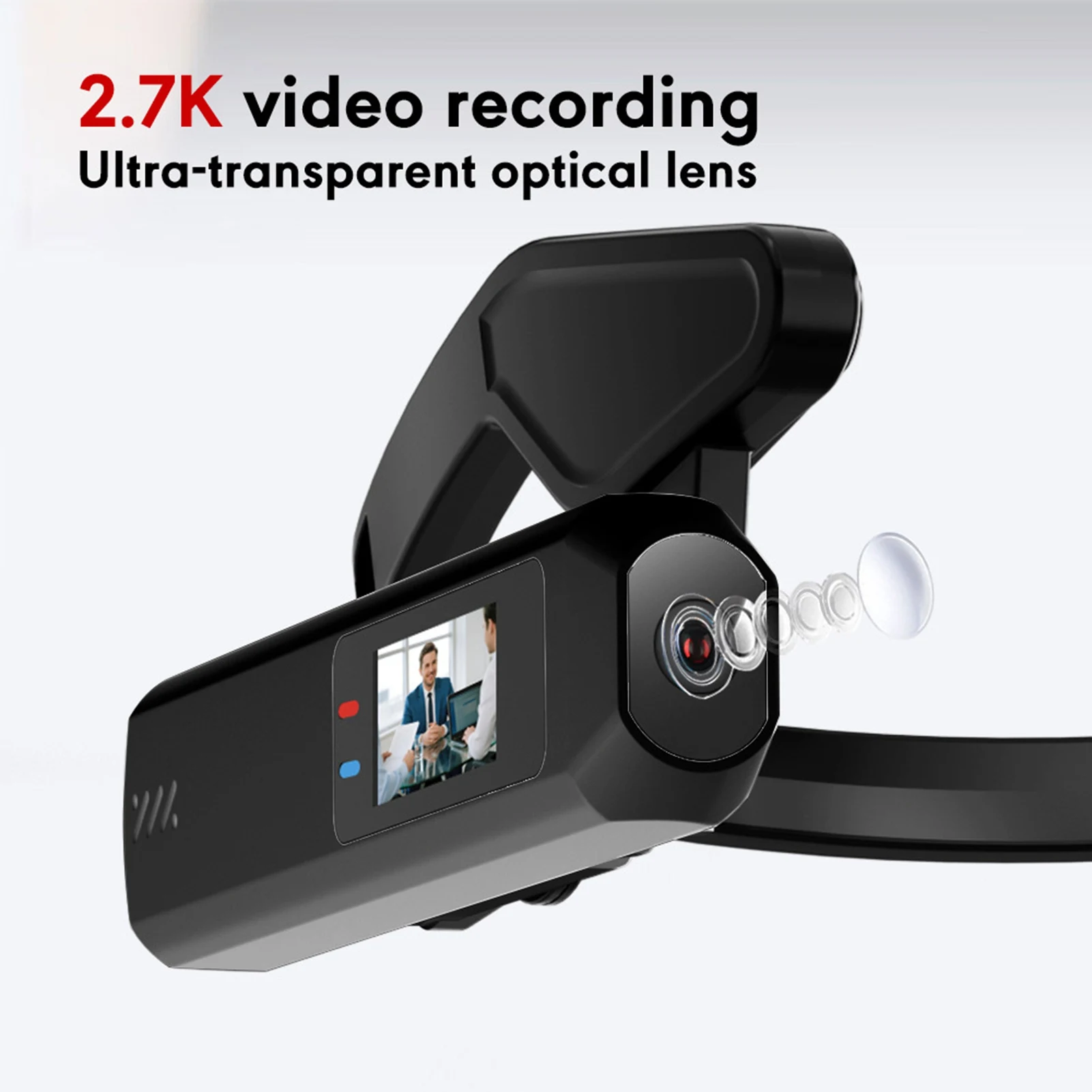 Vlog Camera Recorder Head Mounted Camcorder 2.7K HD Action Camera First Person View Support Smartphone Connectivity for Cycling