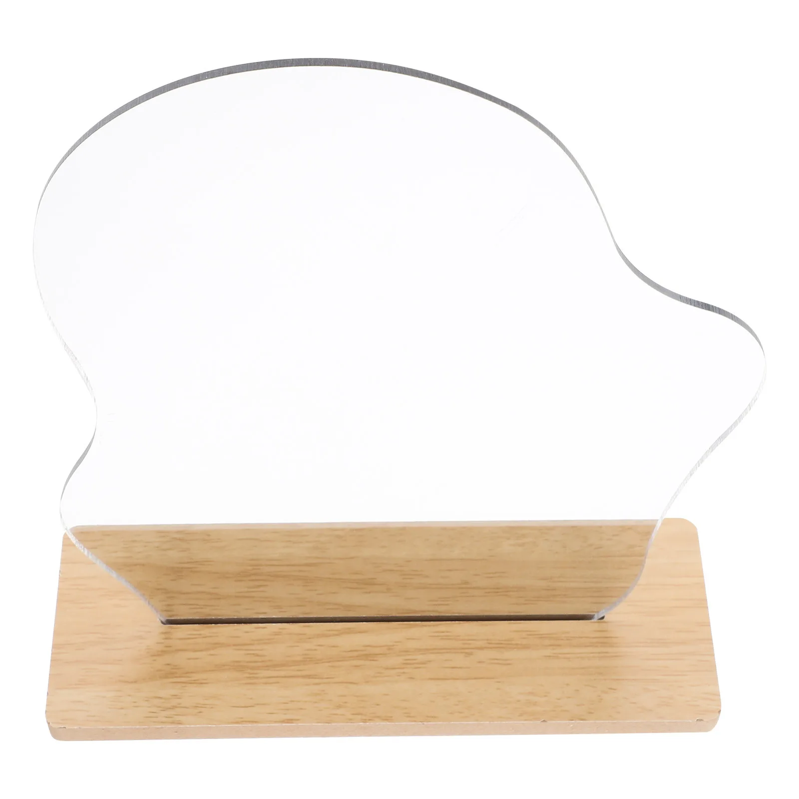 

Aesthetic Desk Makeup Mirror 1Set Irregular Shape Wooden Stand Portable High-Definition Vanity Bedroom Living Room Decor