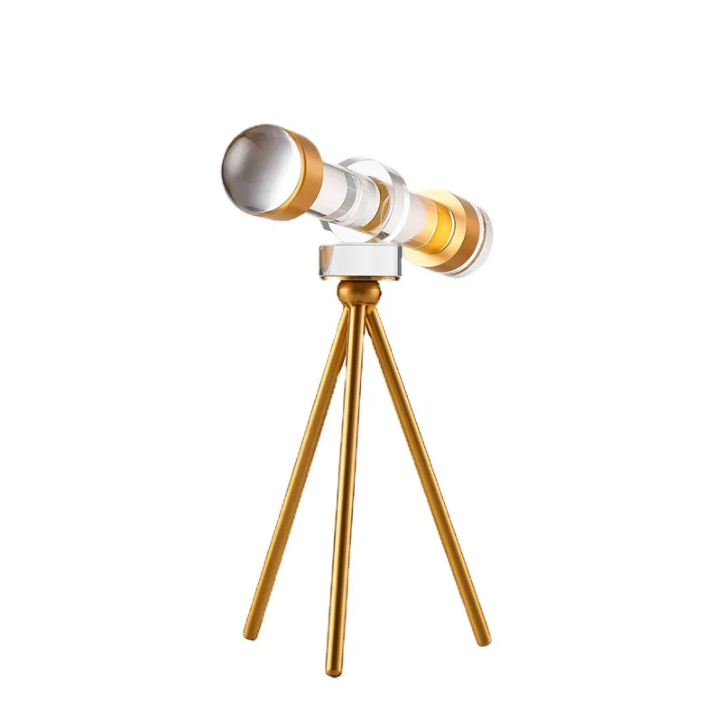 Modern simple and luxurious astronomical telescope ornaments desktop living room model room decorations crystal crafts