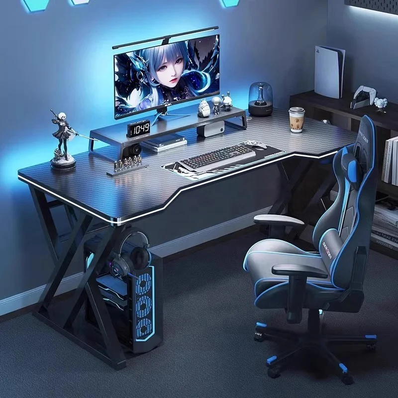 

/ Cheap Double X-shaped Steel Frame Table Leg 12MM MDF Stable Computer Desk Home Gaming Table Gamer Desk and Office Table