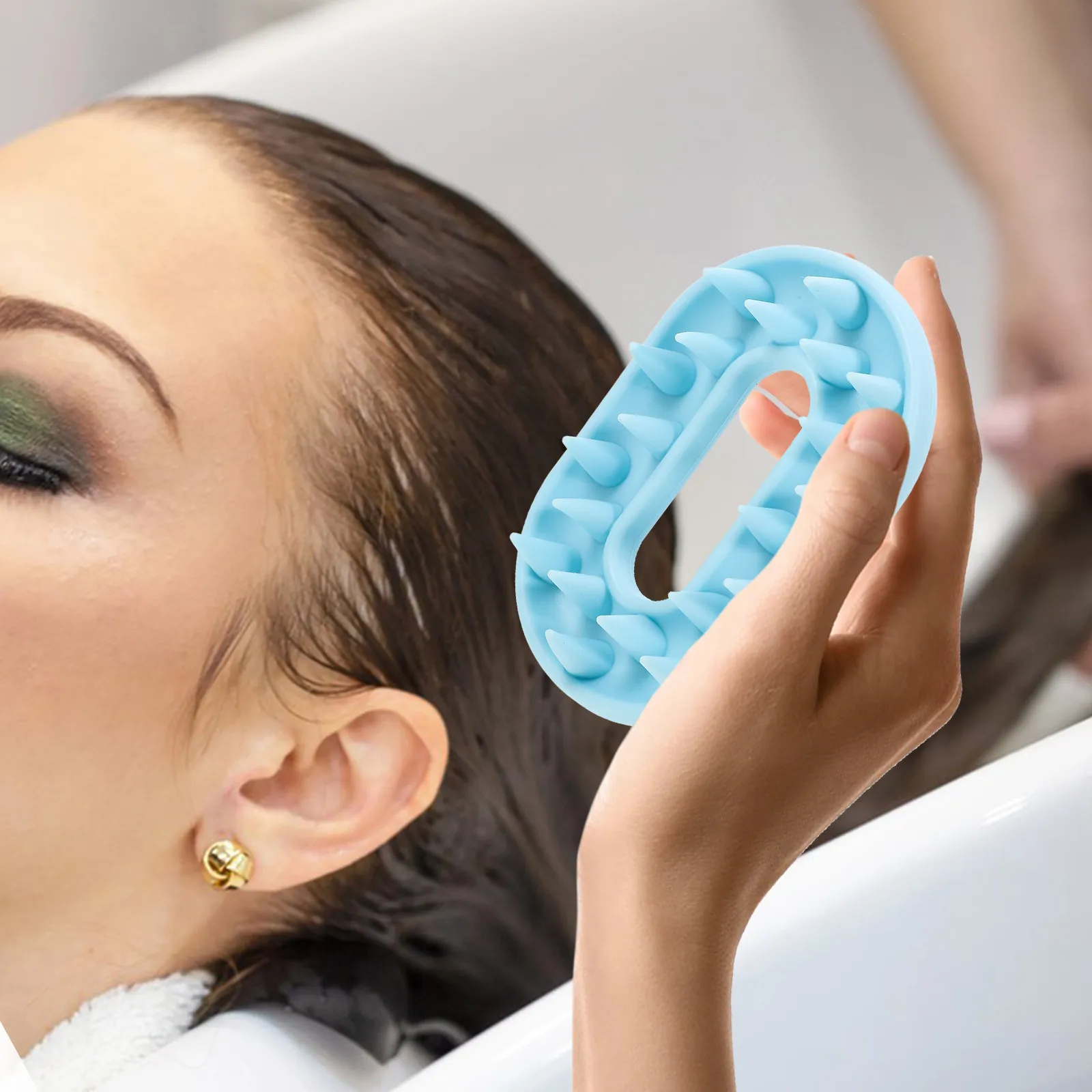 

Портативная силиконовая щетка-массажер для кожи головы, легкая щетка для мытья волос в душе, глубокий массаж кожи головы, улучшает кровообращение