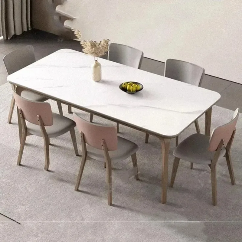 Rectangular Dining Table Unique Light Luxury Space Saving Wood Dinning Tables Restaurant Nordic Mesa Para Comedor Home Furniture
