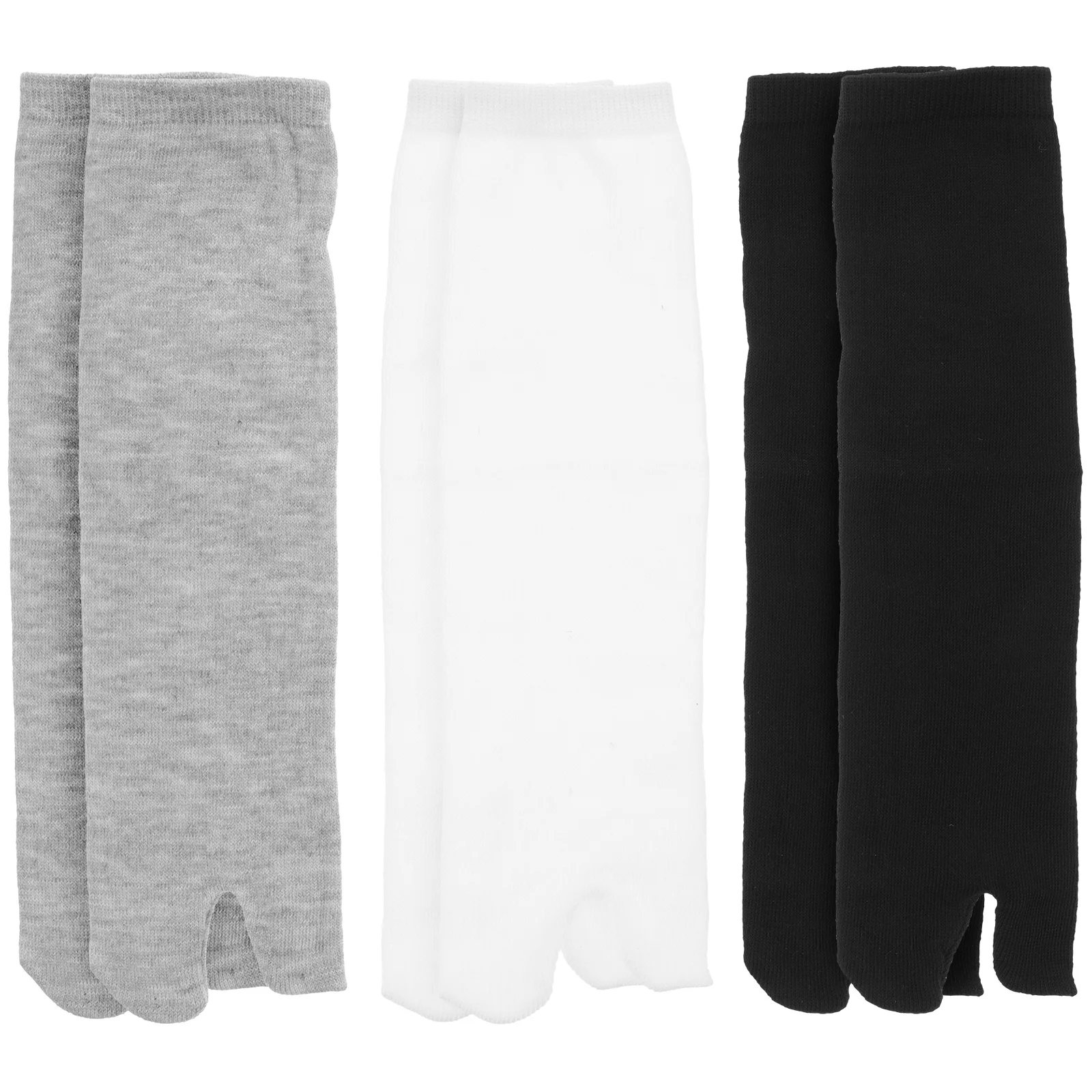 

3 Pairs Mid-calf Tabi Socks 100 Cotton Comfortable Breathable Polyester Men Women Toe Socks Size 25 to 95 UK Suitable Sandals