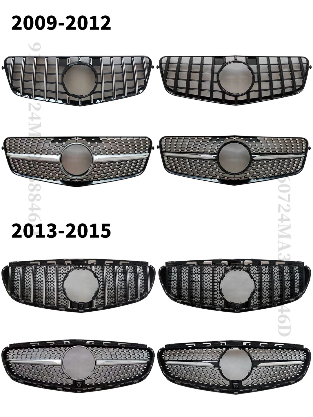 Front Grille Bumper Grill Grid GT Diamond Styling Hood Mesh For Mercedes Benz E W212 2009-2015 E260 E300 E350 E200 Tuning Part