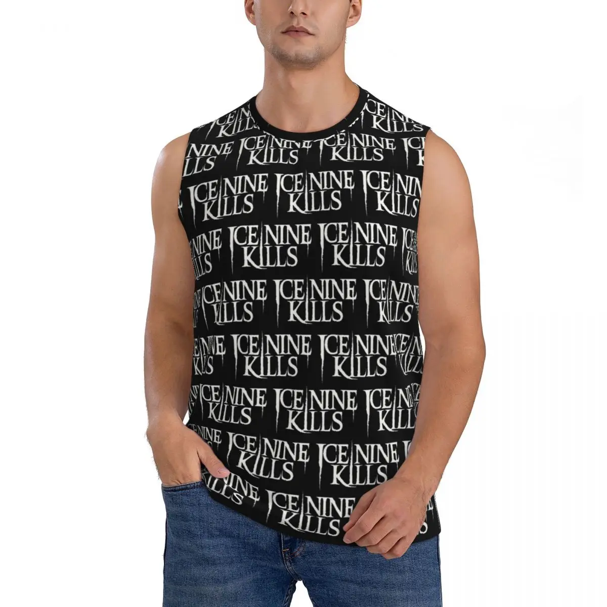 Ice Nine Kills Men Sleeveless Tank Tops Quick Dry Breathable Gym Fitness Running Summer Casual Sport Vest