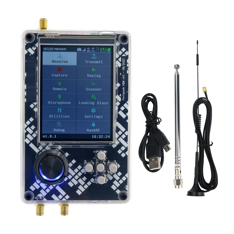 

Assembled Portapack H2M With For Hackrf One R9 V2.2.0 SDR Radio MAX2839 10.00MHZ TCXO Analog GPS Assembled With Shell