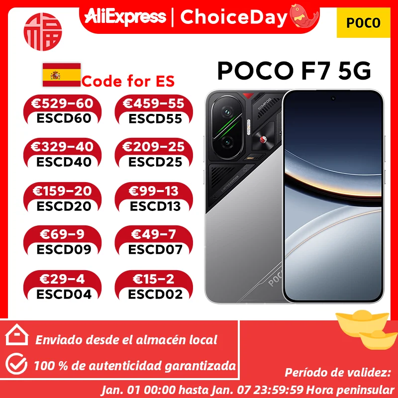 T�l�phone portable POCO F7 5G Snapdragon 8s Gen 4 50MP Double cam�ra Ecran 6.83'' 1.5K IP68 6500mAh 90W HyperCharge