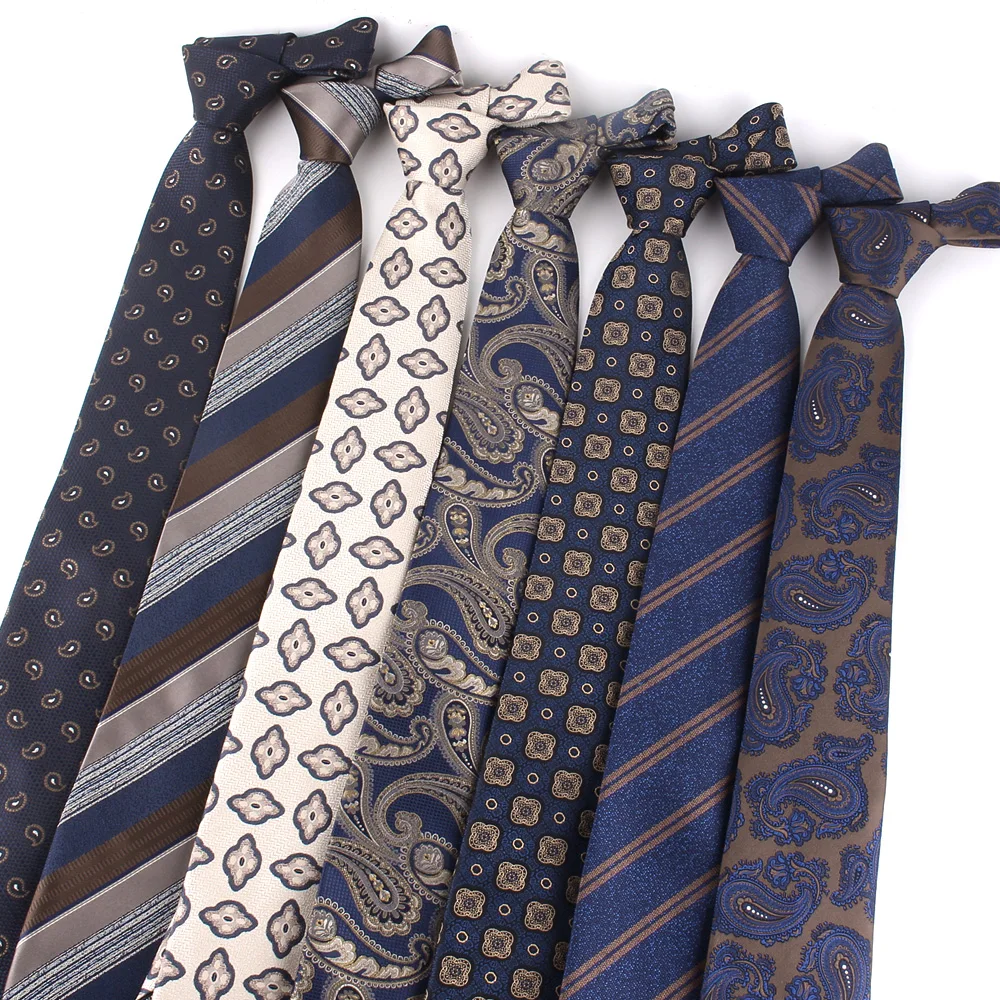 New Navy Blue Ties For Men Women Striped Necktie For Groomsmen Paisley Men's Tie For Wedding Fashion Floral Neckties For Gifts