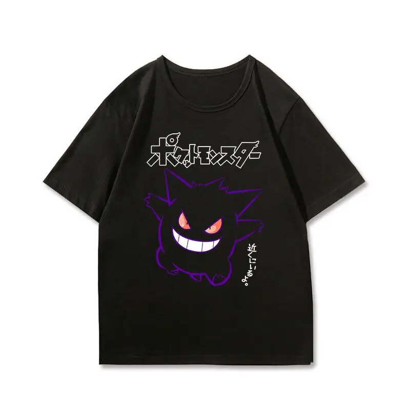 Pokemon Anime bedrukt katoenen T-shirt voor zowel mannen als vrouwen, Y2K-stijl zomer-T-shirt met korte mouwen, trendy en casual
