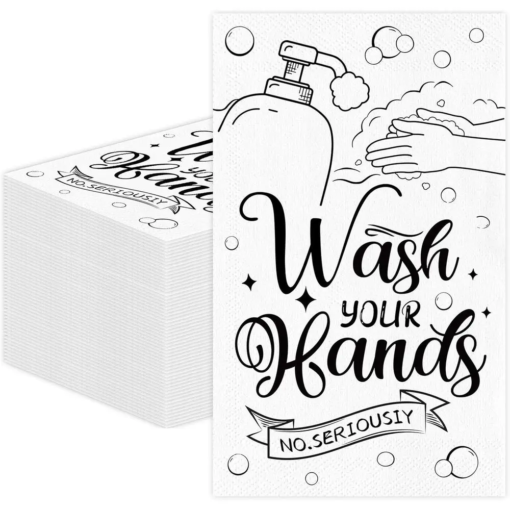 

100 Pack Disposable Hand Towels for Bathroom, Wedding, Showers & Parties - Elegant Handwashing Decor