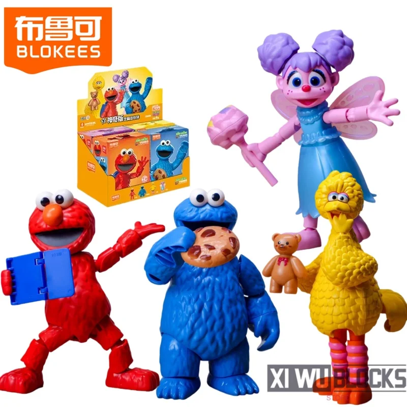 

BLOKEES Улица Сезам Сборные блоки ELMO ABBY COOKIE MONSTER Подвижная модель Настольная коллекция Украшения Игрушки Подарки