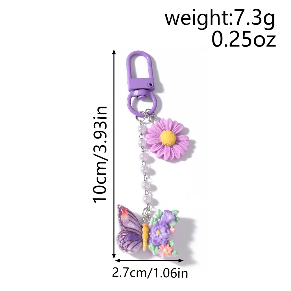 Aihua Schöne bunte Blume Schmetterling Schlüsselanhänger handgemachte Handy Lanyard Telefon Kette hängen Telefon Gurt Anhänger Schmuck Geschenke – Detail 11