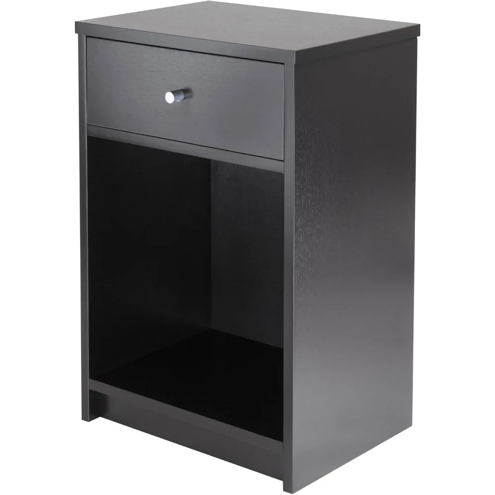 

Composite Wood Accent Table With 1 Drawer Bedroom Furniture Black Bedside Home