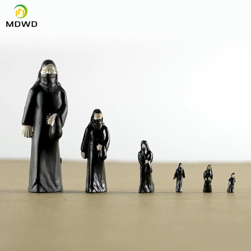 10pcs1/25-1/200 Scale Model figure simulation Muslim puppet toy Saudi Arabia man model material landscape diy handmade villain