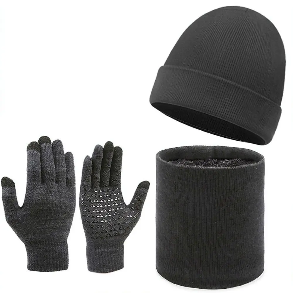 Fleece Lined Knitted Beanie Hat Warm Winter Cap Thick Elastic Thermal Headwear For Men Women Outdoor Daily Commute Casual Bonnet