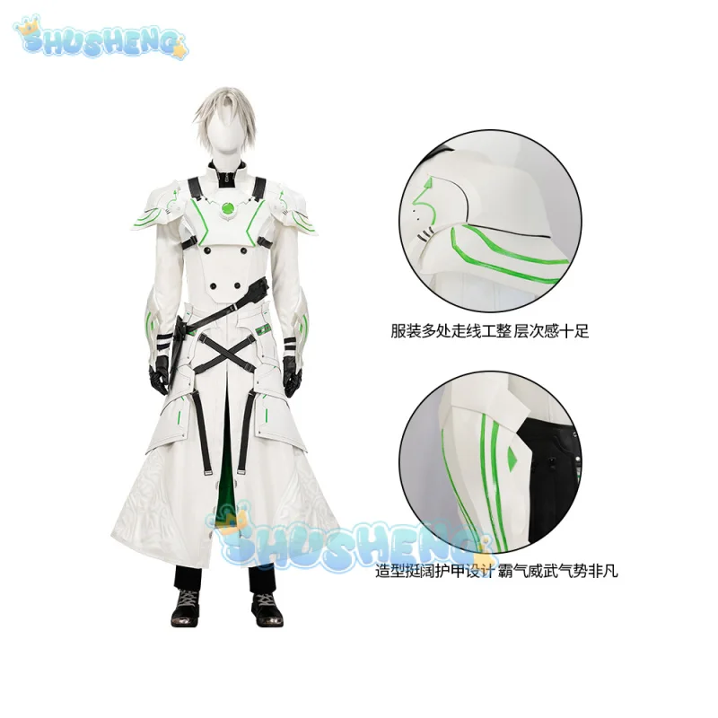 Game FF7 Sephiroth Cosplay Youth Costume Adult Men White Battle Uniform Full Set Halloween Carnival Party Warrior Disguise Suit