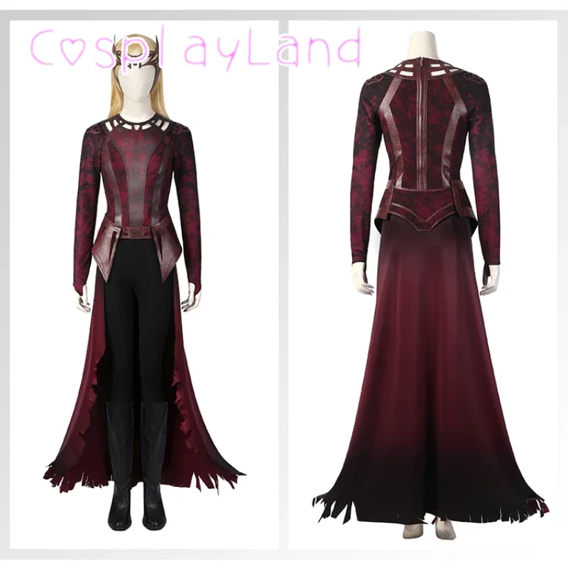 

Doctor Multiverse of Madness Scarlet Cosplay Costume High Quality Wanda Maximoff Women Suit Witch Costume Role Play Outfit