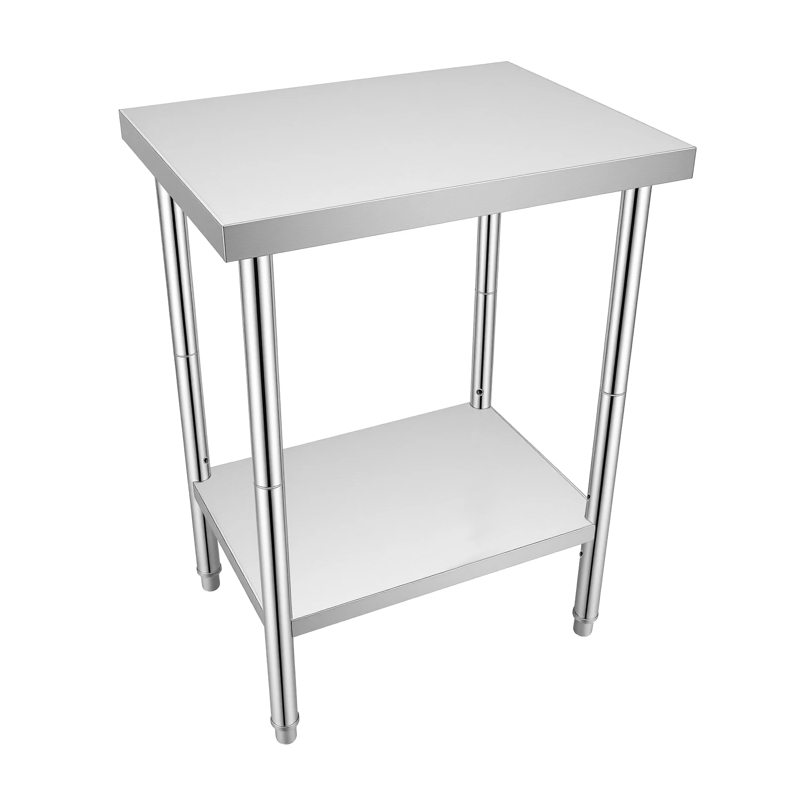 طاولة من الفولاذ المقاوم للصدأ للإعداد والعمل مقاس 24 × 18 بوصة، طاولة عمل تجارية شديدة التحمل لإعداد الطعام مع رف داخلي للمطعم