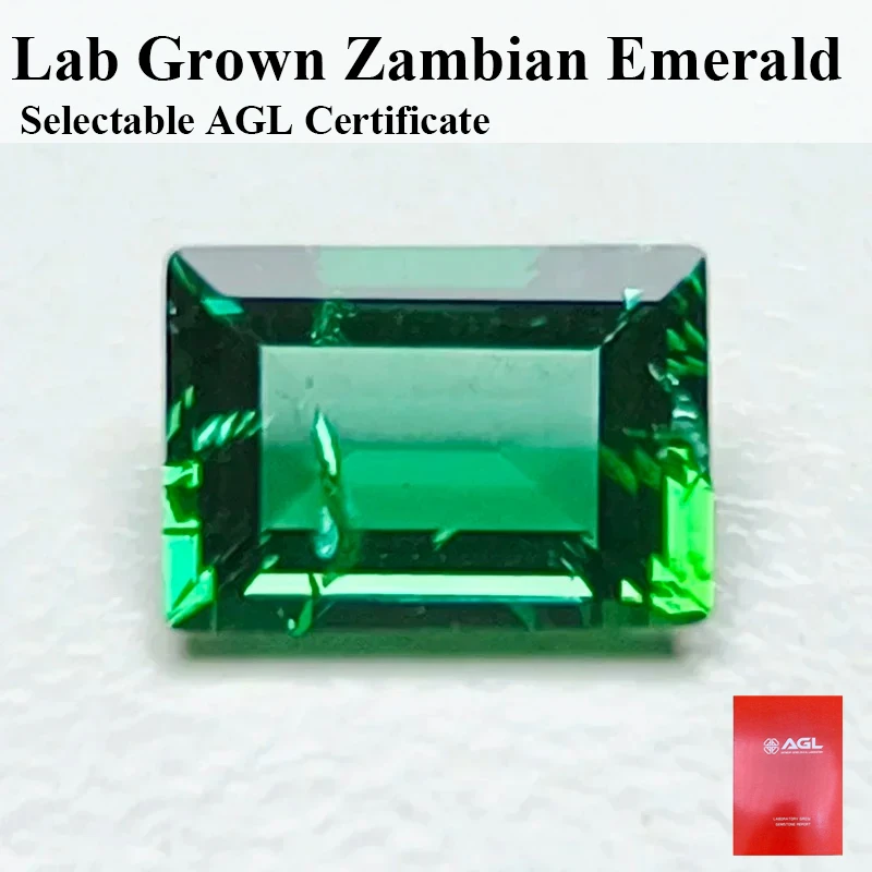 

Lab Grown Zambian Emeralds Rectangle Shape Hydrothermal Hand Cutting With Cracks Inclusions Inside Optional Certificate ifica