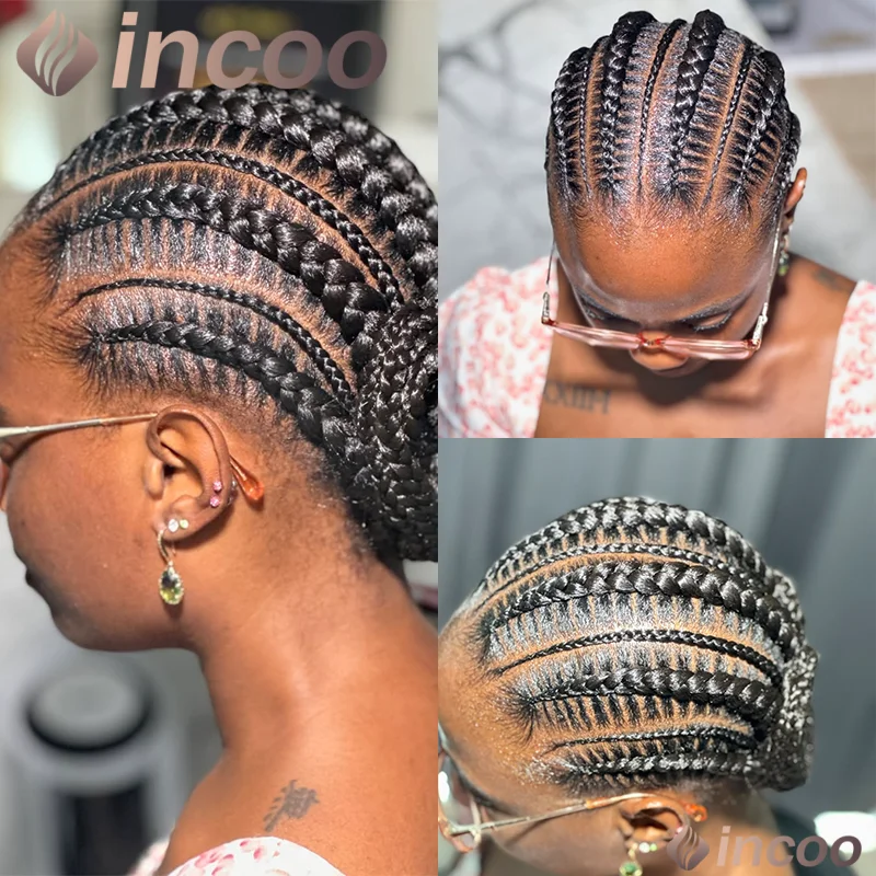 36Inch Knotless Box Braided Wigs Synthetic Full Lace Braids Wig With Baby Hair Afro Braid Lace Frontal Wigs Cornrow Wigs On Sale