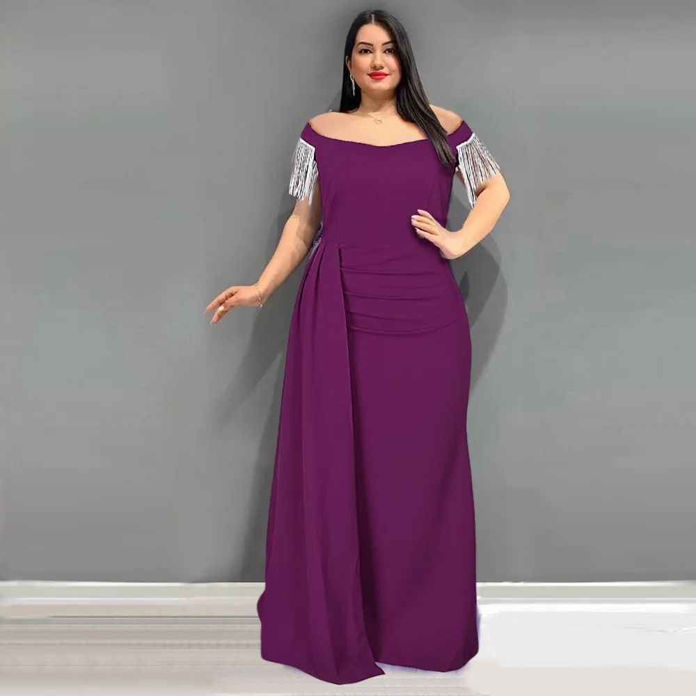 Large Size Vest Dr rican Tail Evening Gown Bridalmaid Long Skirt Cross-Border Women's Faion mid Waist Commute Sle