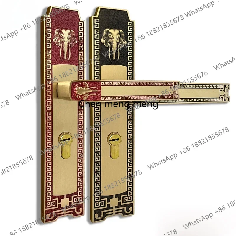 Brass Door Lock European Modern Style Bedroom Solid Wood Door Locks Silent Rose Gold Antique Lockset