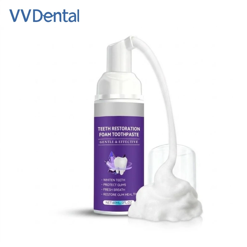 歯のケア用フォーム歯磨き粉-60ml-穏やかでマイルドなムース歯磨き粉-ホワイトニング-歯茎保護-フレッシュな息-口腔清潔フォーム歯磨き粉