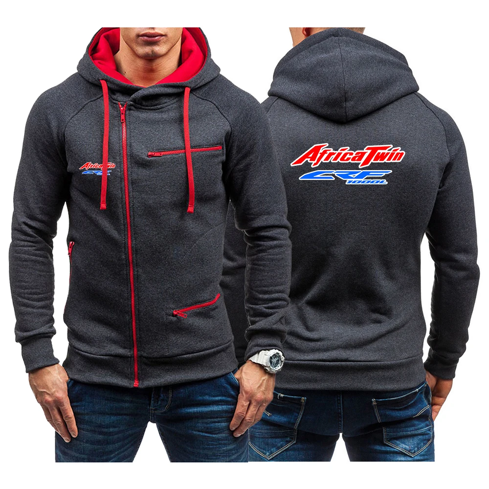 Africa Twin Crf 1000 L 2024 Men's New Autumn Four Color Zip Up Hoodie Coat Motorcycle Hon Adventure Hondaes Sweatshirts Tops