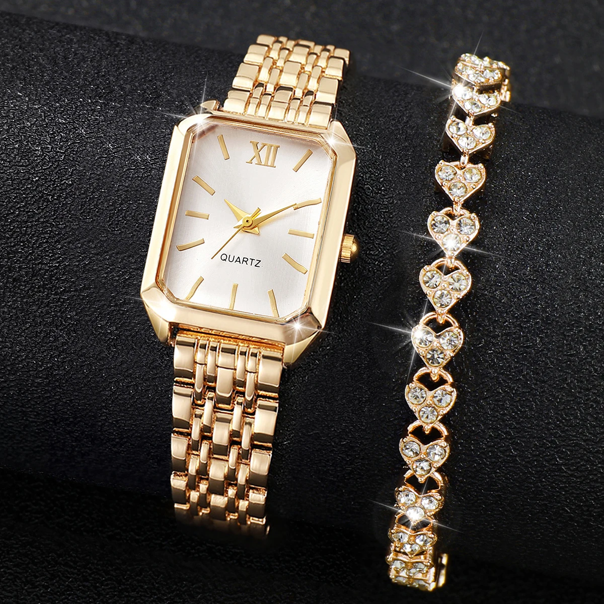 2/3/4/5 pièces mode Rectangle Roma cadran dames montre-bracelet femmes montres à Quartz ensemble de bijoux Reloj Mujer (sans boîte)