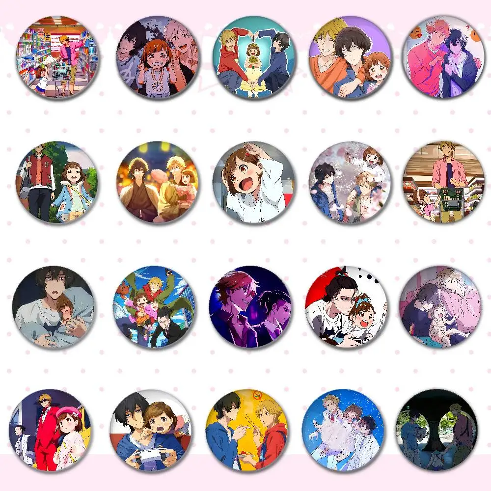 Insignias de Anime Buddy Daddies, broche redondo, insignias de Cosplay de ídolo de dibujos animados, mochila DIY, alfileres de joyería para ropa