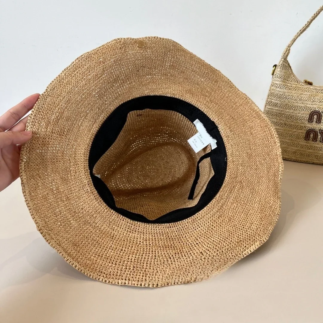 

Ladies' Elegant Sun Hat - UV Blocking Raffia Fiber, Vintage Inspired Tea Hat with Chin Tie