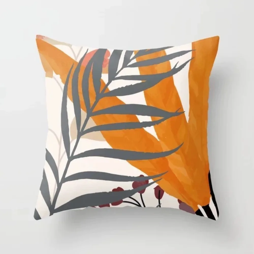 Creative Print Geometric Pillowcase Suede Material Abstract Pattern Cushion Cover Peach Design Colorful Design