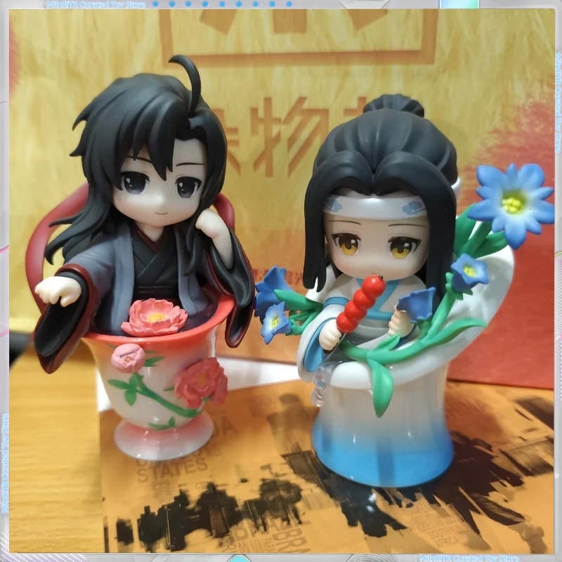 مو زاو زو شي الخزف قافية زهرة اللغة سلسلة صندوق أعمى صندوق الغموض اللعب لطيف عمل أنيمي الشكل Kawaii نموذج هدية