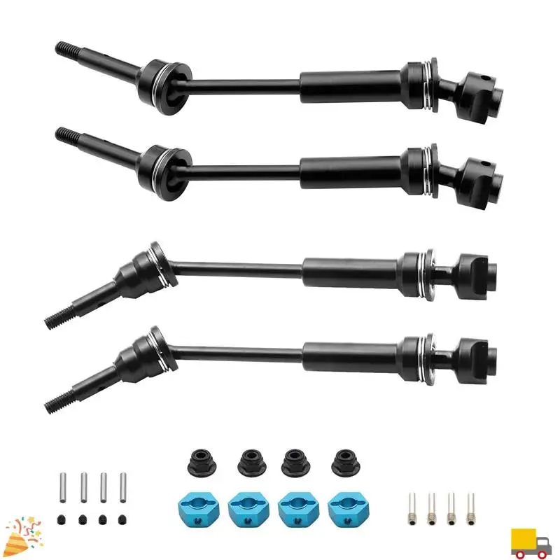 4 ชิ้นเหล็กด้านหน้าและด้านหลังเพลาขับ CVD สําหรับ 1/10 Traxxas Slash Rustler Stampede Hoss 4X4 RC รถอะไหล่อัพเกรด