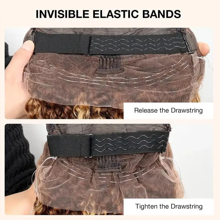 360 كامل الدانتيل شعر مستعار أمامي 30 بوصة العسل شقراء تسليط الضوء على موجة عميقة غير مرئية حزام موجة المياه شعر مستعار أمامي غلويليس شعر مستعار الإنسان #5