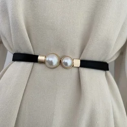 1 piece set with this fashionable artificial pearl women's elastic thin waistband to enhance your appearance for daily wear