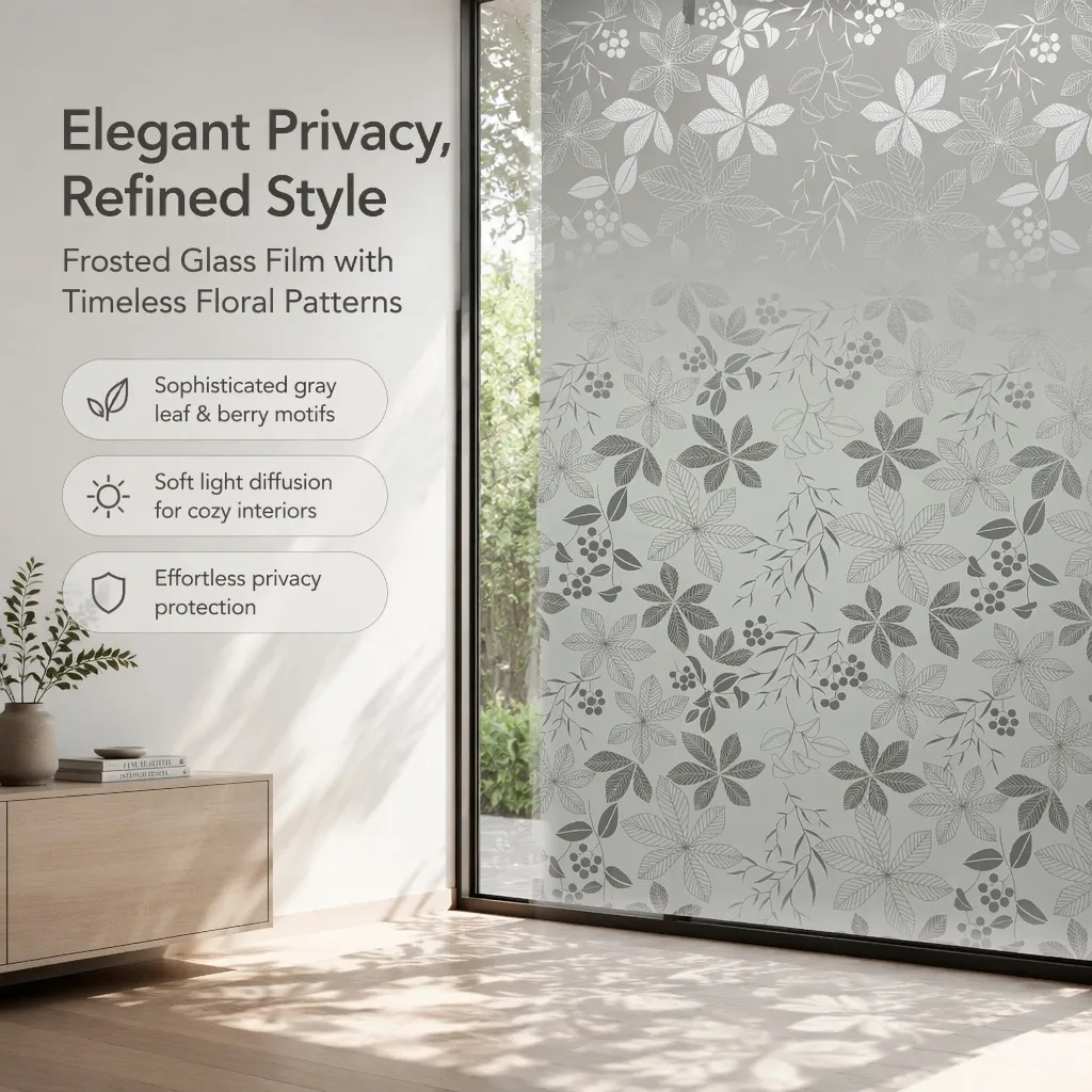 3D Stained UV Protection Window Sticker PVC Frosted Window Decal Decorative Heat Control Window Film for Glass Door for Office