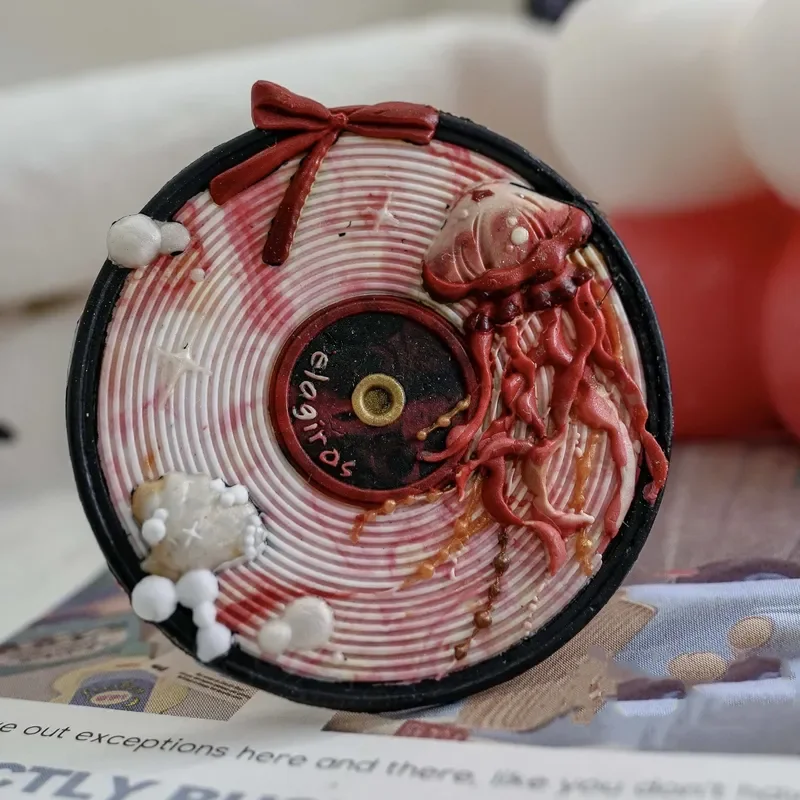 Diy brinquedo selo de fogo alienígena bonito selo cabeça medusa cd registro nuvem pensamentos carmesim lótus íris epiphyllum selo brinquedo cabeça cobre
